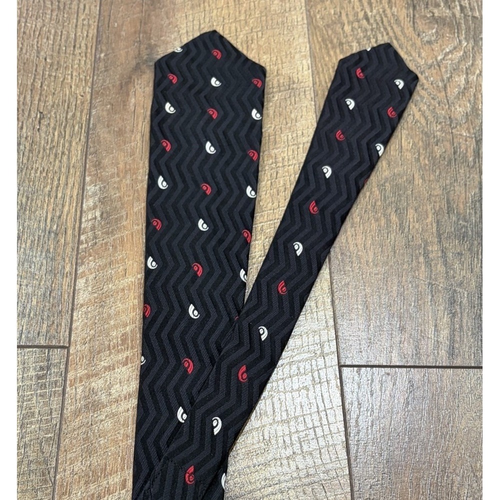 Vintage 60s 70s Christian Dior Pure Silk Tie Black 52" Short Designer Preppy - Picture 3 of 6